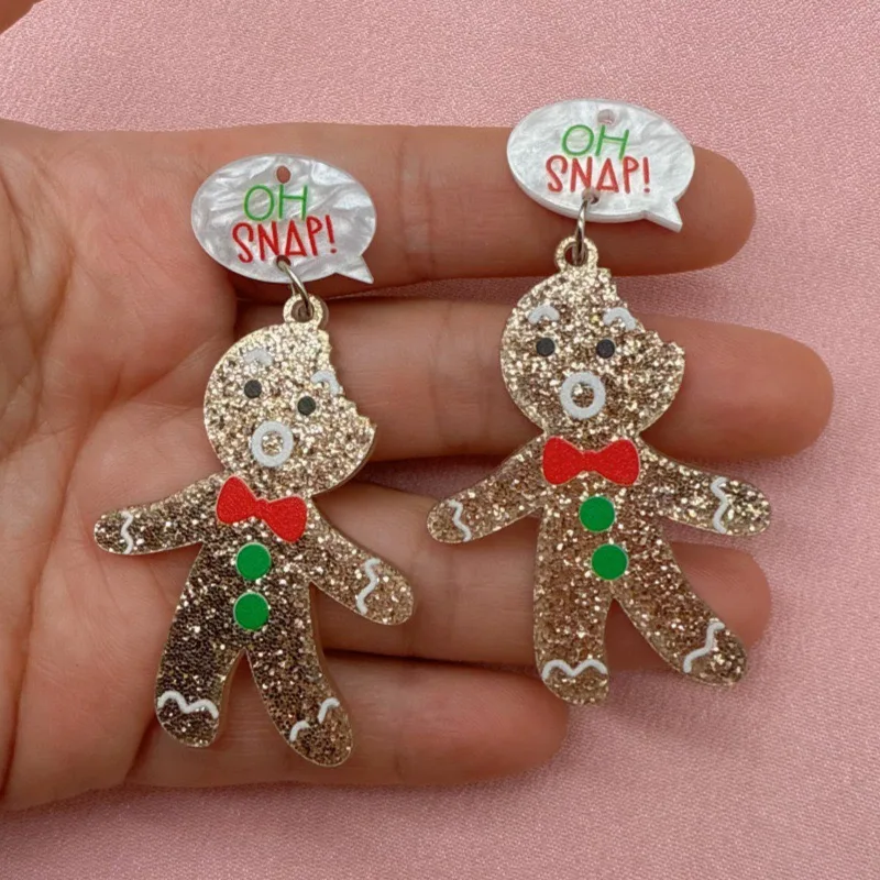 10pcs Cute Christmas Gingerbre - Men Accessories Earrings recension och pris