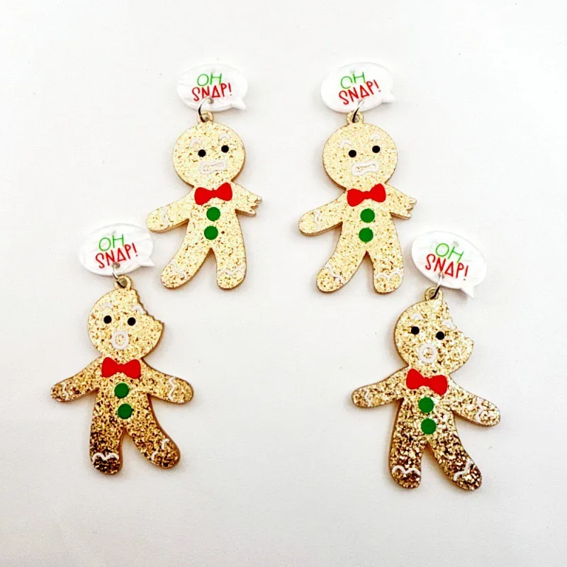 10pcs Cute Christmas Gingerbre - Men Accessories Earrings recension och pris