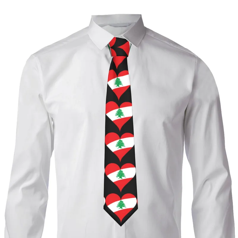 Lebanon Flag Heart  Tie  Weddi - Men Accessories Lebanon recension och pris