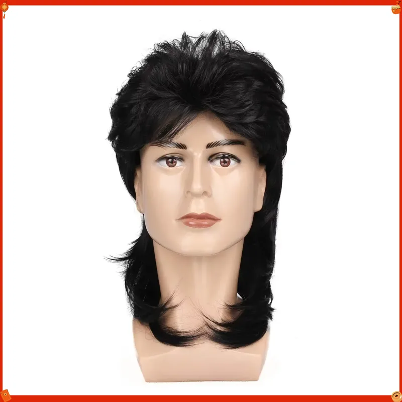 Synthetic Mullet Wig for Men 7 - Men'S Accessories In The 80S recension och pris