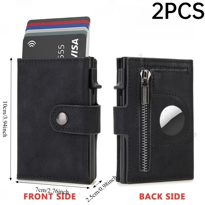 2PCS Vintage PU RFID Blocking  - Coin Holder Men recension och pris