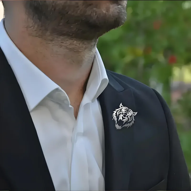 Men's Stainless Steel Tiger He - Men Accessories Brooch recension och pris