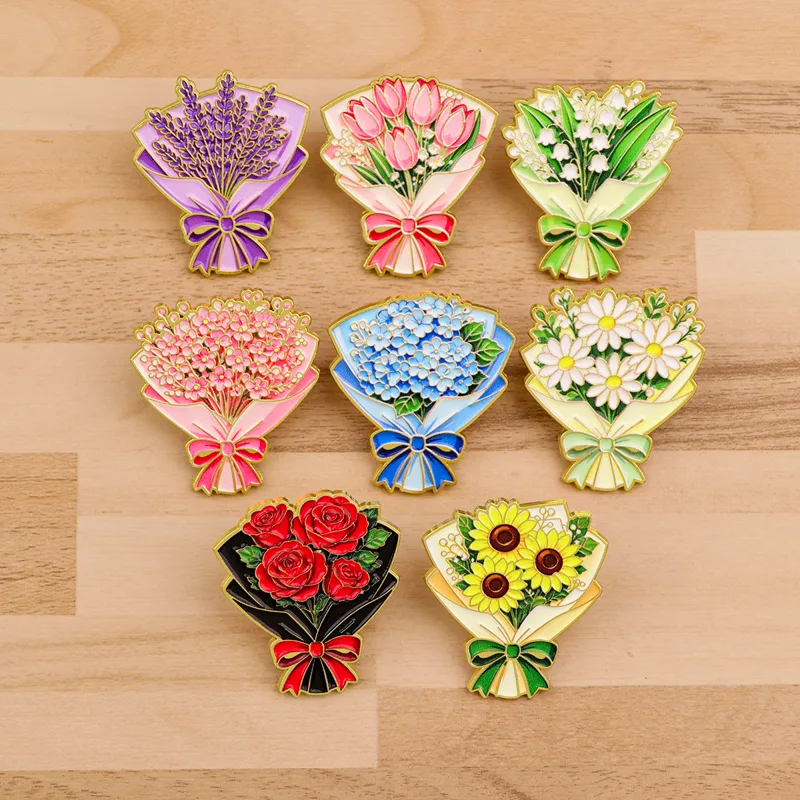 10pcs Floral Bouquet Enamel Pi - Men Accessories Bouquet recension och pris