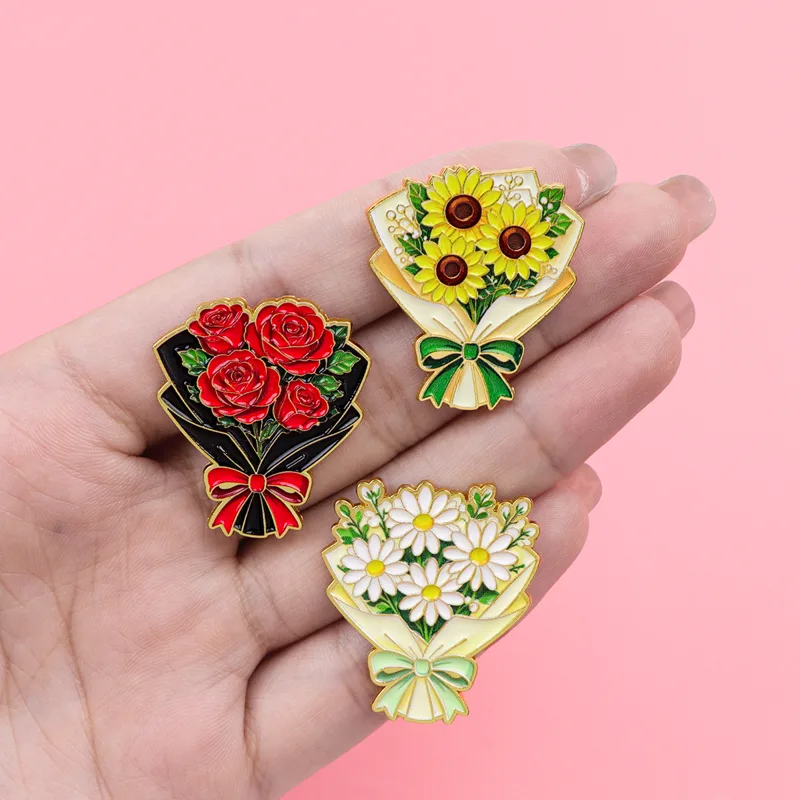 10pcs Floral Bouquet Enamel Pi - Men Accessories Bouquet recension och pris