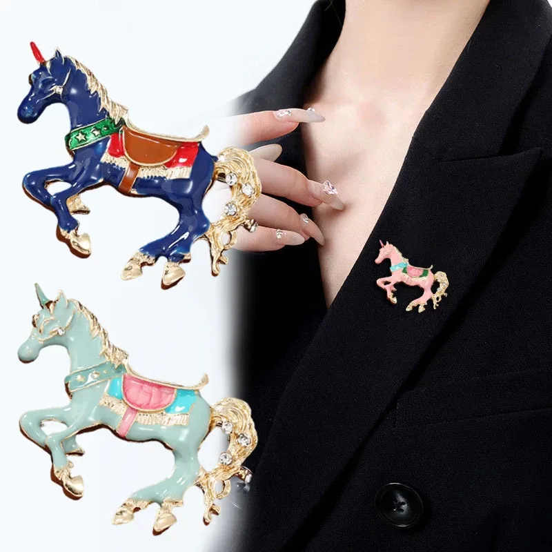 Vintage Enamel Horse Brooches  - Men Accessories Bouquet recension och pris