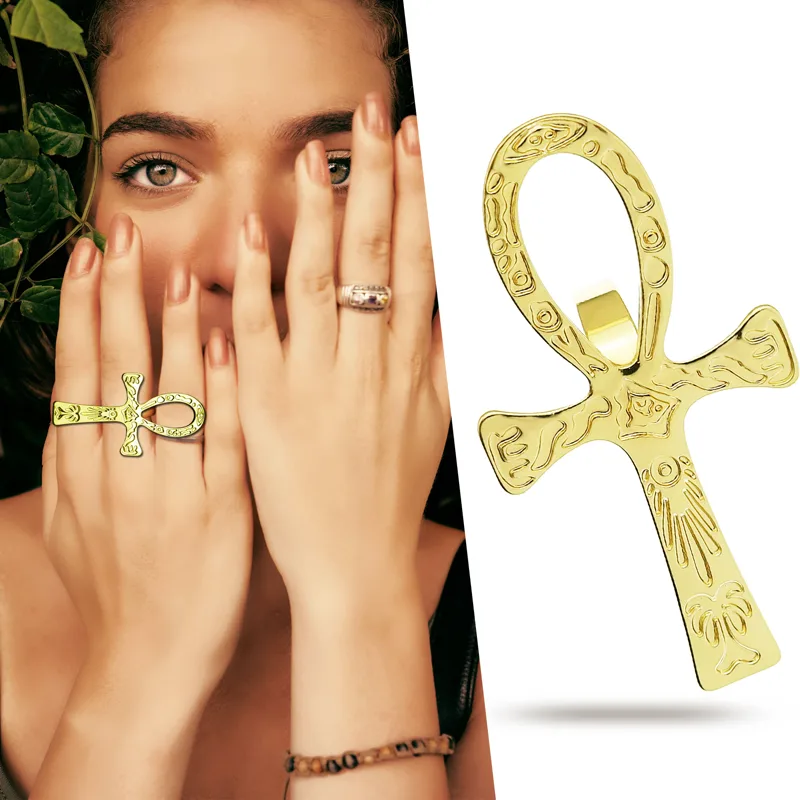 Black Ankh Cross Ring Tribal E - Men'S Accessories Jewelry Egypt recension och pris