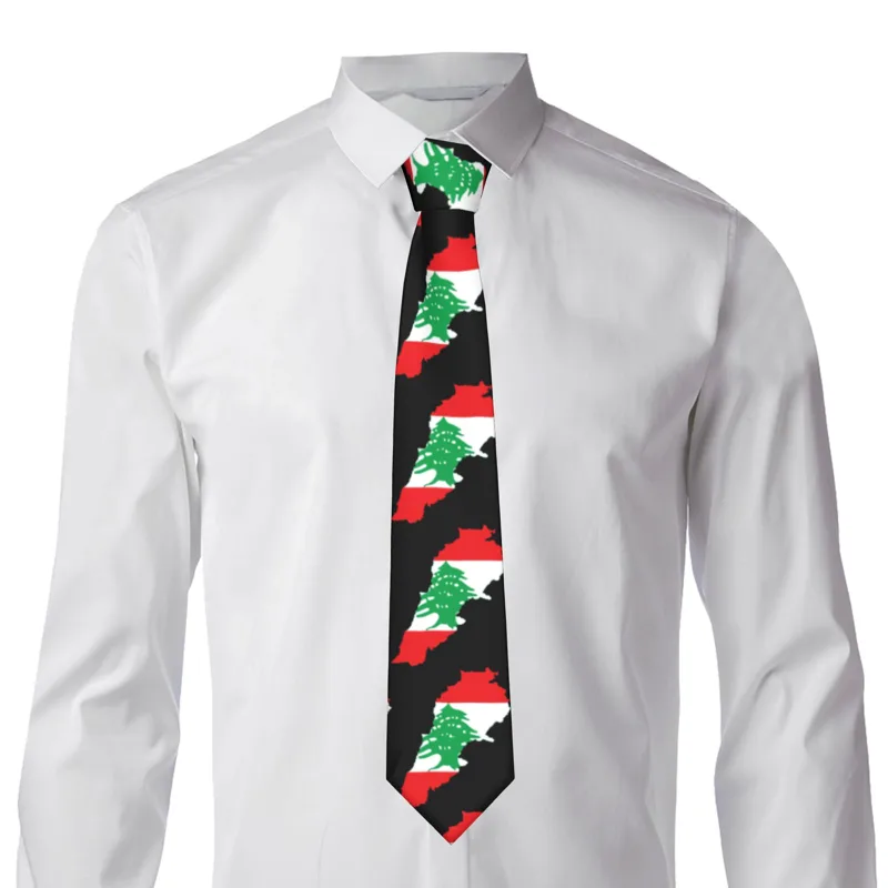 Lebanon Flag Map  Tie  Custom  - Men Accessories Lebanon recension och pris