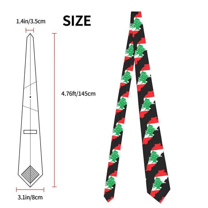 Lebanon Flag Map  Tie  Custom  - Men Accessories Lebanon recension och pris