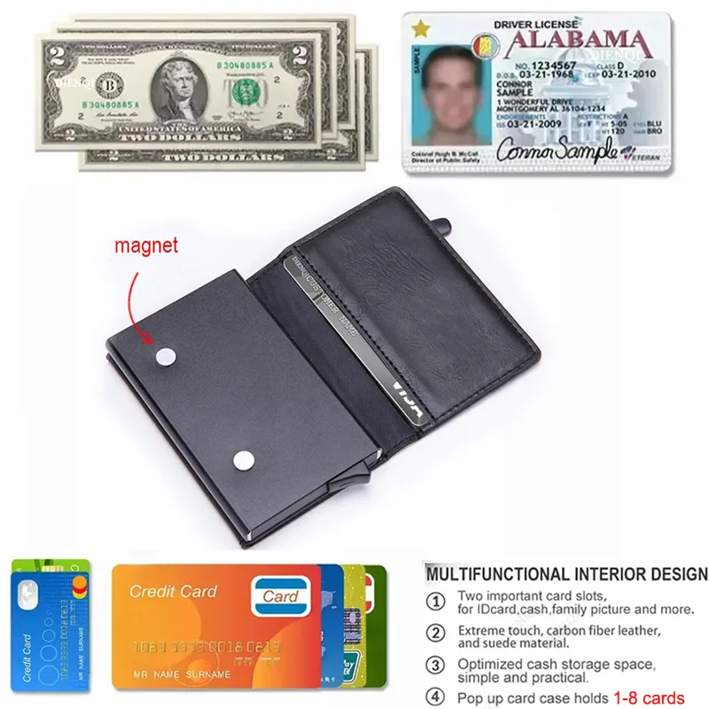 RFID Blocking Card Wallet Magn - Coin Holder Men recension och pris