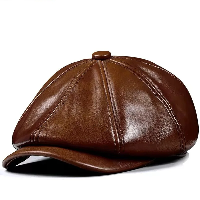 Spring New Genuine Leather Hat - Men Accessories Brand recension och pris