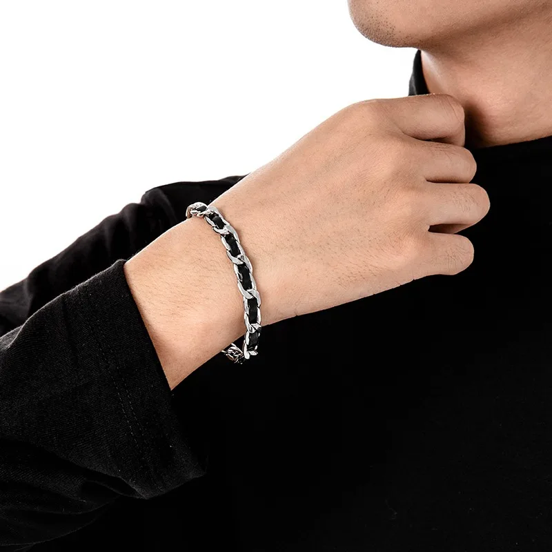 Trendy Titanium Steel Leather  - Men'S Accessories High End recension och pris