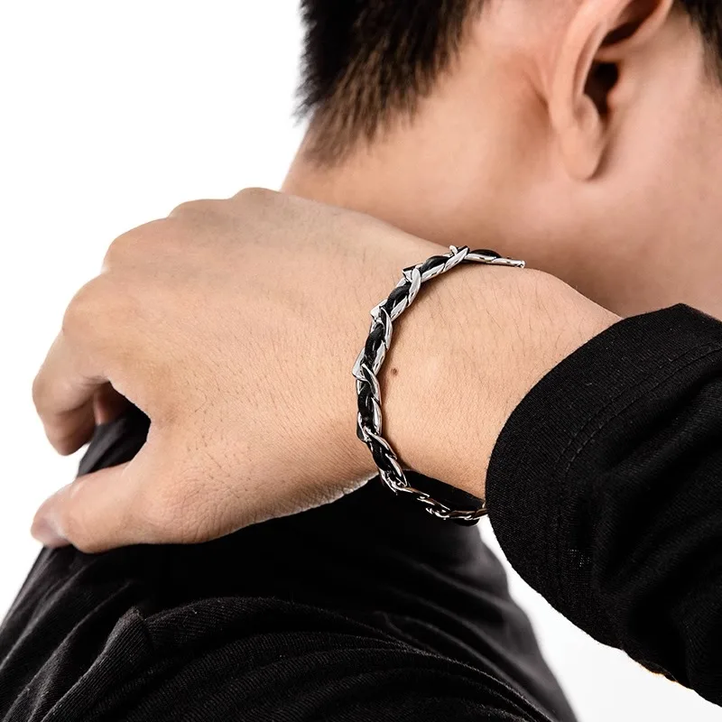 Trendy Titanium Steel Leather  - Men'S Accessories High End recension och pris