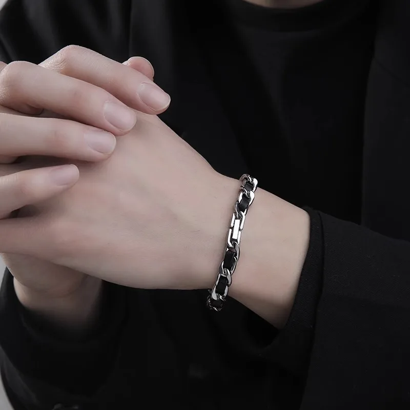 Trendy Titanium Steel Leather  - Men'S Accessories High End recension och pris