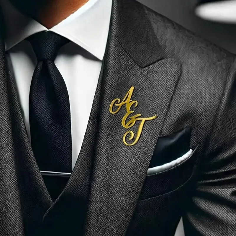 Custom Monogram Initial Name S - Men Accessories Brooch recension och pris