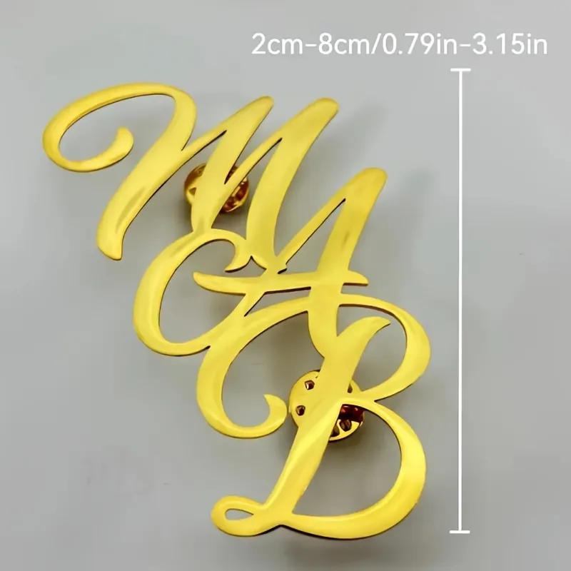 Custom Monogram Initial Name S - Men Accessories Brooch recension och pris