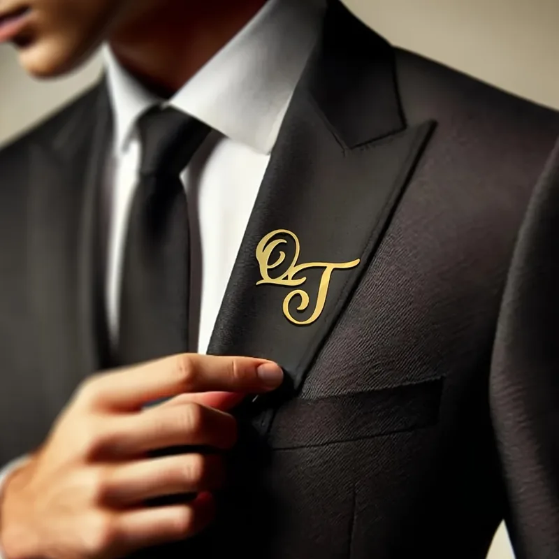 Custom Monogram Initial Name S - Men Accessories Brooch recension och pris