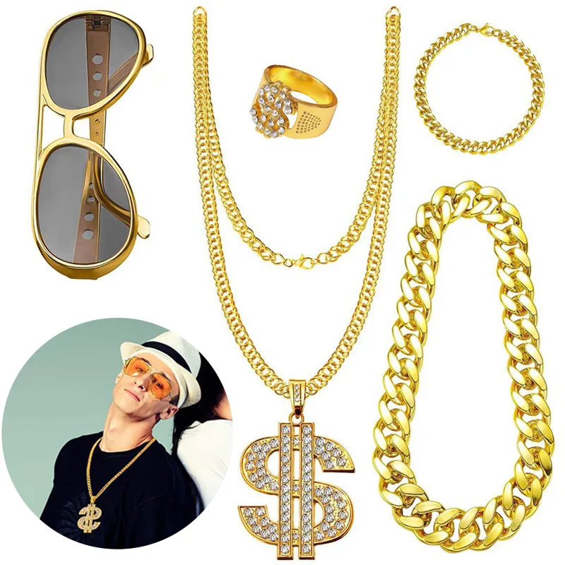 80s 90s Hip Hop Costume Kit fo - Men'S Accessories In The 80S recension och pris