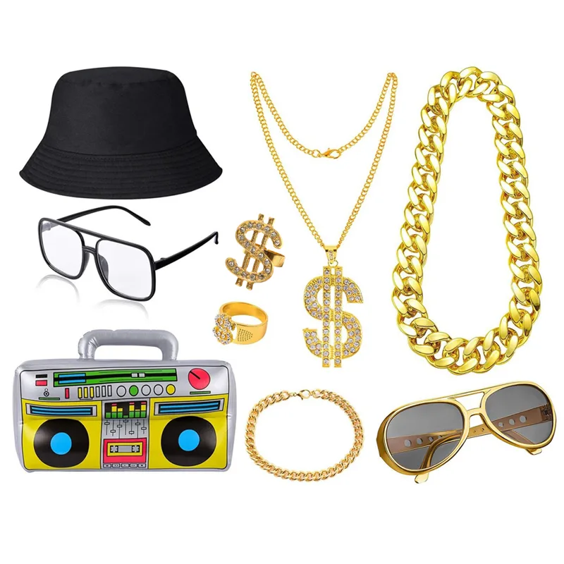 80s 90s Hip Hop Costume Kit fo - Men'S Accessories In The 80S recension och pris