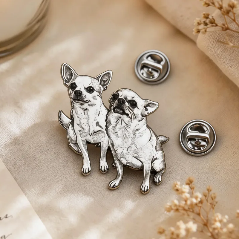 Custom Engrave Pet Photo Pins  - Men Accessories Brooch recension och pris