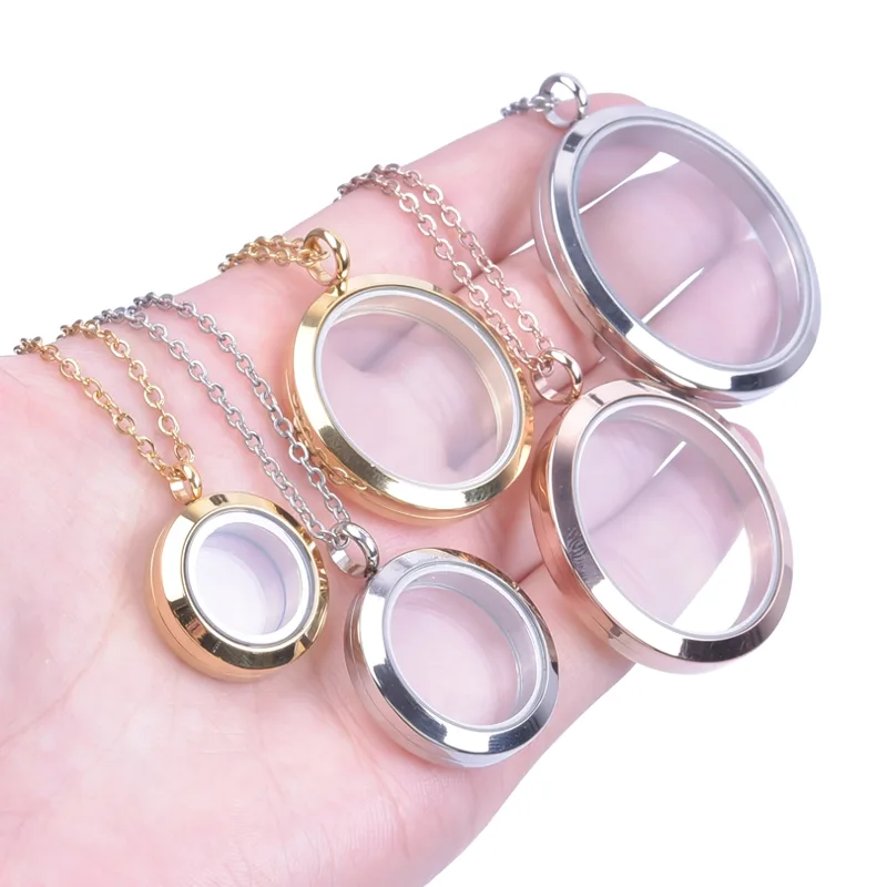 Round Pendant Necklace Locket  - Men Accessories Neck Chain recension och pris