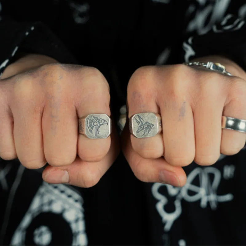 Retro Egypt Anubis Horus Ring  - Men'S Accessories Jewelry Egypt recension och pris