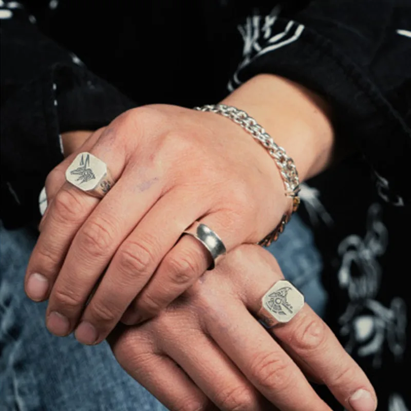 Retro Egypt Anubis Horus Ring  - Men'S Accessories Jewelry Egypt recension och pris