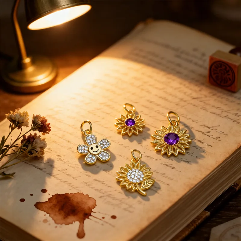3Pcs Pendants Brass Zircon Flo - Men Accessories Bouquet recension och pris