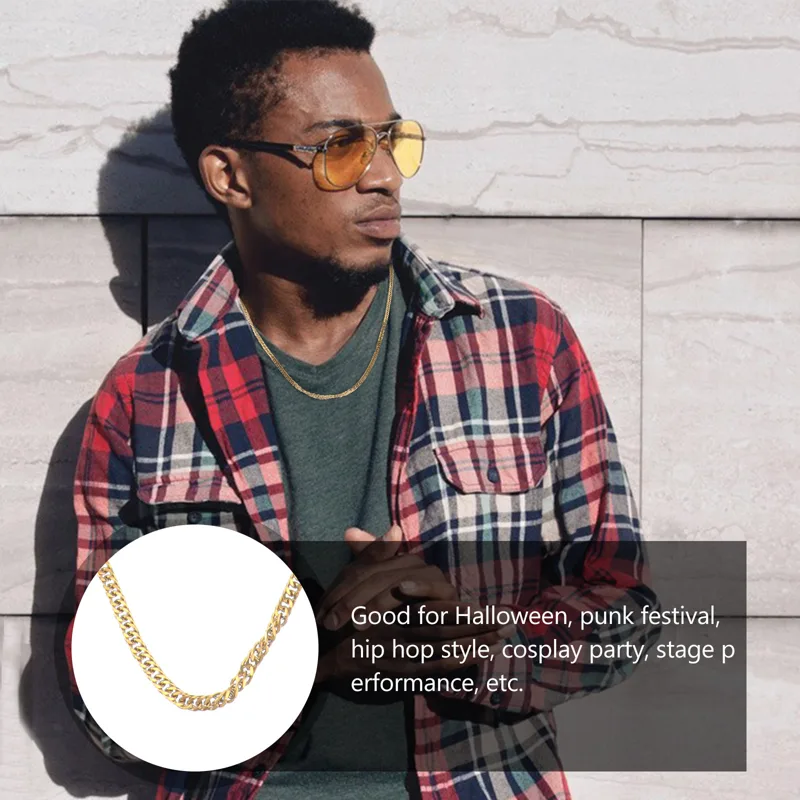 1Pcs Golden Double Buckle Chai - Men Accessories Neck Chain recension och pris