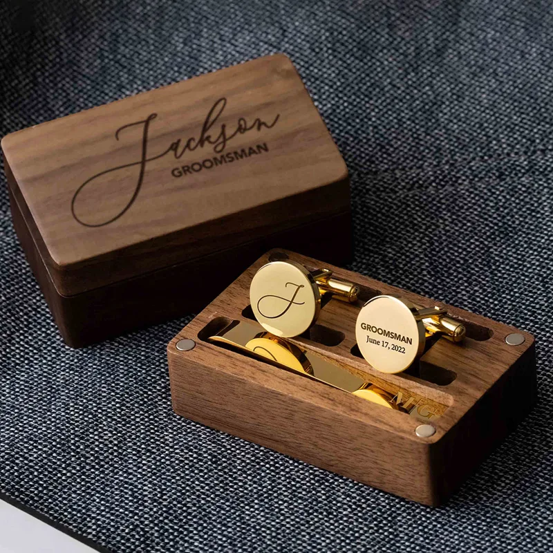 Custom Metal Cufflinks Tie Cli - Cufflink Box Set recension och pris