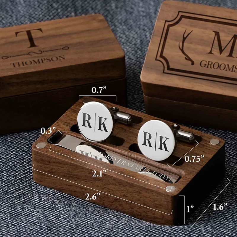 Custom Metal Cufflinks Tie Cli - Cufflink Box Set recension och pris
