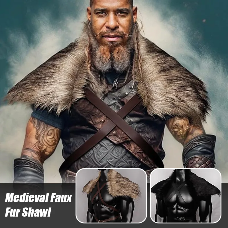 Man Medieval Faux Fur Cape Sho - Men'S Viking Accessories recension och pris