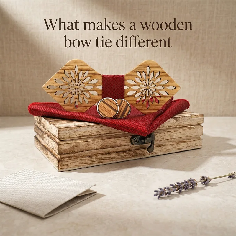 Wooden Bowtie and Cufflinks Se - Cufflink Box Set recension och pris